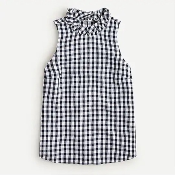 J. Crew Ruffleneck top in drapey gingham AW865 XS NWT - Picture 2 of 6